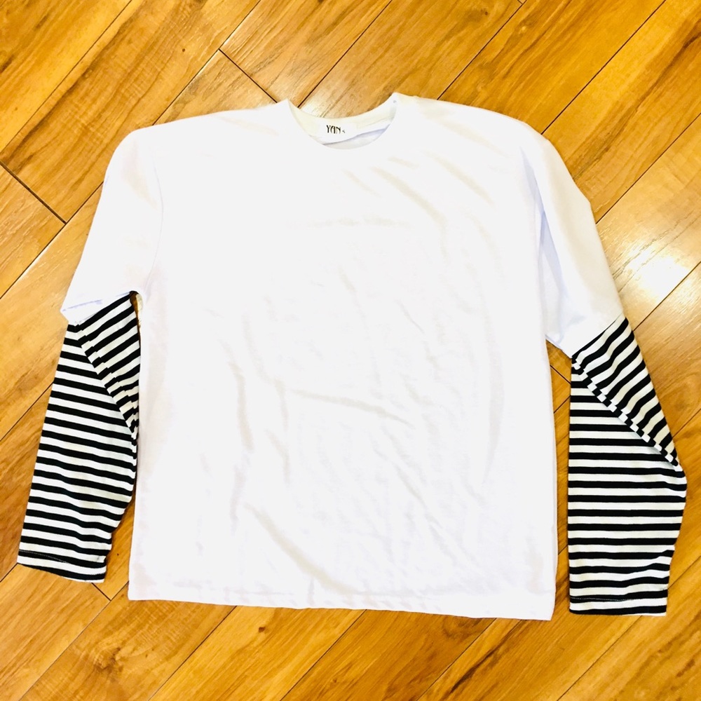 Striped Long sleeve new tee shirt top large stripes